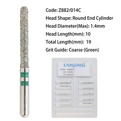 Dental Diamond Burs Zirconia Cutting Burs FG Round End Taper Cylinder Football