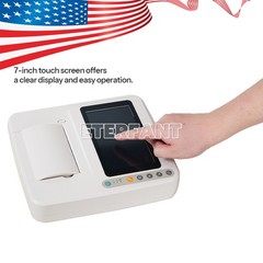 Pprtable 3 Channel 12 Lead 7 Inch Touch Screen ECG EKG Machine Rechargeable