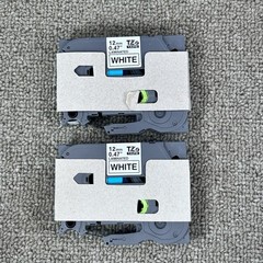 Brother P-Touch Standard Laminated Label Tape 2 Pack Black On White TZe-2312PK