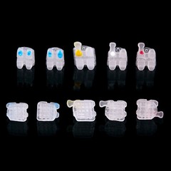 Ormaer 3M Dental Orthodontic Ceramic Brackets Roth MBT 022 Slot 3 4 5 Hooks Mesh