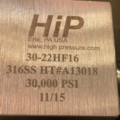 HiP 30-22HF16 Elbow High Pressure Fitting 30,000 PSI See Pictures