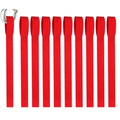 10 Pcs Red Winch Hook Pull Straps 11 Inch Nylon Strap 1 Inch Wide Tow Handle