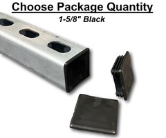 PVC Style Plastic BLACK End Caps Unistrut Channel 1-5/8” X 1-5/8” #EC-2B