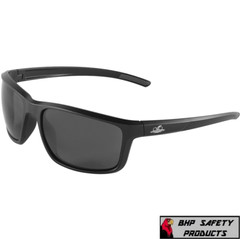 Bullhead Pompano Smoke/Gray Anti Fog Matte/Black Square Safety Glasses Sun Z87+