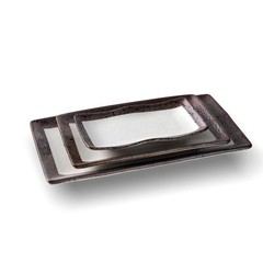 Stone Lain Lucy Porcelain 3-Piece Rectangle Serving Plate Set Beige Lucy