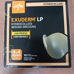 Medline Exuderm LP Hydrocolloid Wound Dressing, 4”x4” (Box of 9) – Exp 12/29