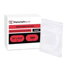 250 Pcs Bubble Out Self Seal Clear Bags 10″ x 15.5″ Shipping Protective Pouches