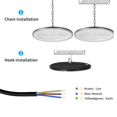 3 Pack 300W Led UFO High Bay Light 300 Watts Commercial Factory Warehouse Light