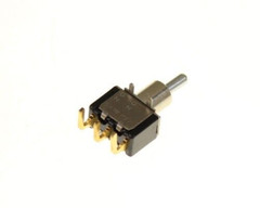 (25x) SPDT Momentary (ON)-NONE-ON Toggle Switch Right Angle PC Term – 0.4VA Max
