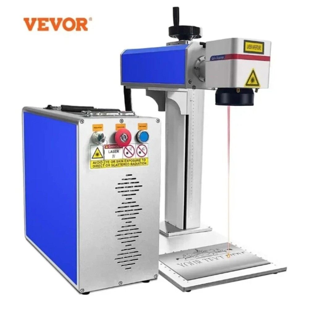 🔥VEVOR 20W 30W 50W Raycus Fiber Laser Metal Marking Machine Rotary Axis