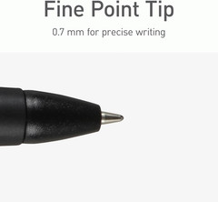 Pentonic BR-T Retractable Ballpoint Pens, 18 Count, Black Ink, 0.7 Mm Fine Point
