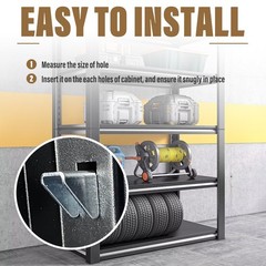 Metal Cabinet Shelf Clips for Husky Garage – Removable 8 Pack, Sliver