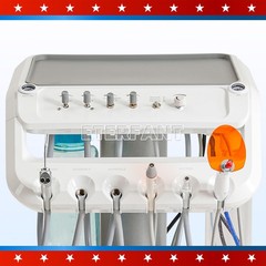 Dental Portable Mobile Cart Delivery Unit System 4Holes with Air Compressor US