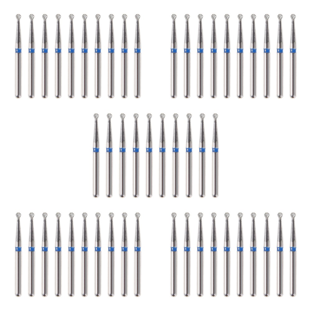 50pcs Dental Diamond Bur ball Round Drill for High Speed Handpiece FG1.6mm BR-46