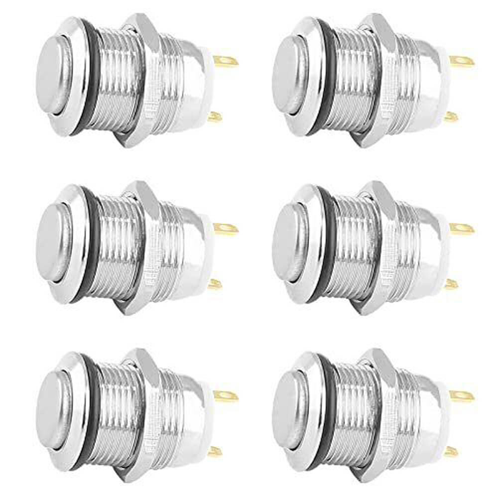 USA 12mm Waterproof Momentary Push Button Switch 12v Power Push Button 6pcs/set
