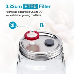 12pcs Liquid Culture Mason Jar Lids Regular Mouth for Mycology Rubber Stopper