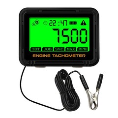 Digital Inductive Tachometer RPM Hour Meter 18000 RPM Max Recall IP68 Waterproof