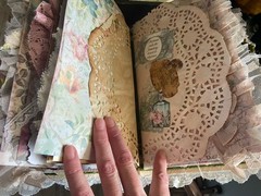 Handmade Lace Prayer book Junk Journal Antique Photo Embellished Chunky/HUGE!!