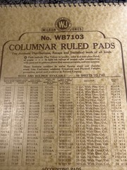 Vintage (1950s/60s ?) Wilson Jones Columnar Ruled Pad WB7203 Spiral 8.5″ X 14″