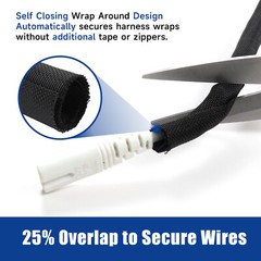 Self Wrap Wire Loom Split Sleeve Management Cable Sleeve Cord Protector Lot