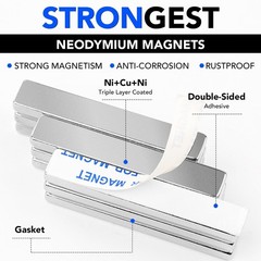 Powerful Neodymium Bar Magnets, Rare-Earth Metal Neodymium Magnet, N52 Incred…