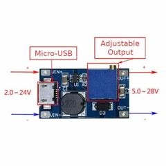5pcs DC-DC Micro-USB Step Up Boost Module 2-24V IN 5-28V Output Power Converter