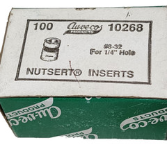 (QTY:10) AUVECO 10268, 8-32 NUTSERT INSERT 1/4 HOLE STEEL TIN PLATED -”USA”