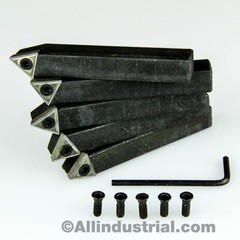 3/4″ 5 Pc Indexable Carbide Insert Turning Tool Bit Lathe Set C6 Chipbreaker