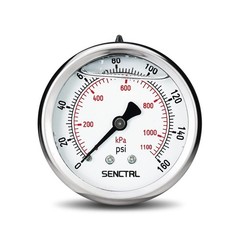 SENCTRL 0-160 Psi Glycerin Liquid Filled Air Pressure Gauge, 2.5″ 0-160Psi