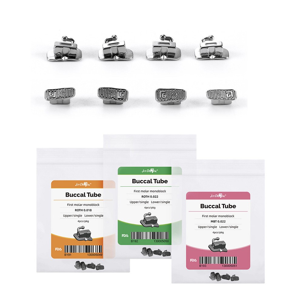 dental Ortodoncia Tubo Bucal de 1er Molar Bondable Mono No-Conv Roth MBT 022 018