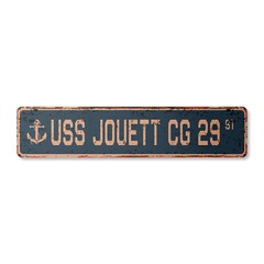 USS JOUETT CG 29 Vintage Street Sign us navy ship veteran sailor rustic gift