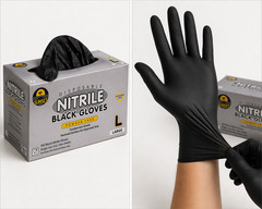 Black Nitrile Gloves Large 100ct Sunset 4Mil Powder Free