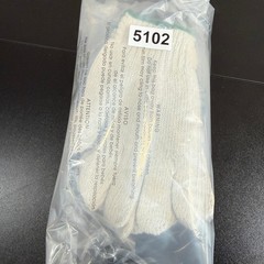 Cotton Knit Work Gloves Natural Off-White Green Cuff 4 Pair Lot