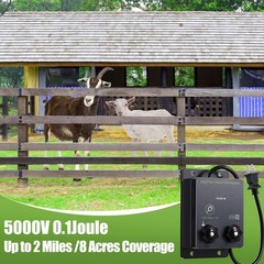 MorningRo 2-Mile 5000V 0.1Joule Electric Fence for Preventing Animals 250ft