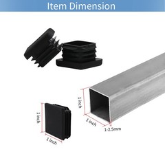 WZB 1 1×1 Square Tube End Cap Plastic Plugs 12 Pack, 1×1 1 Inch Square Tubing…