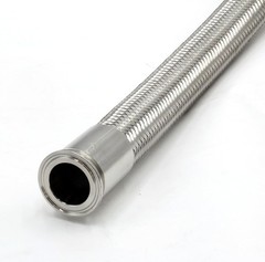 HFS(R) 1.5″ Tri Clamp Stainless Braided Hose 60″ Length w/ PTFE Lines 300 PSI