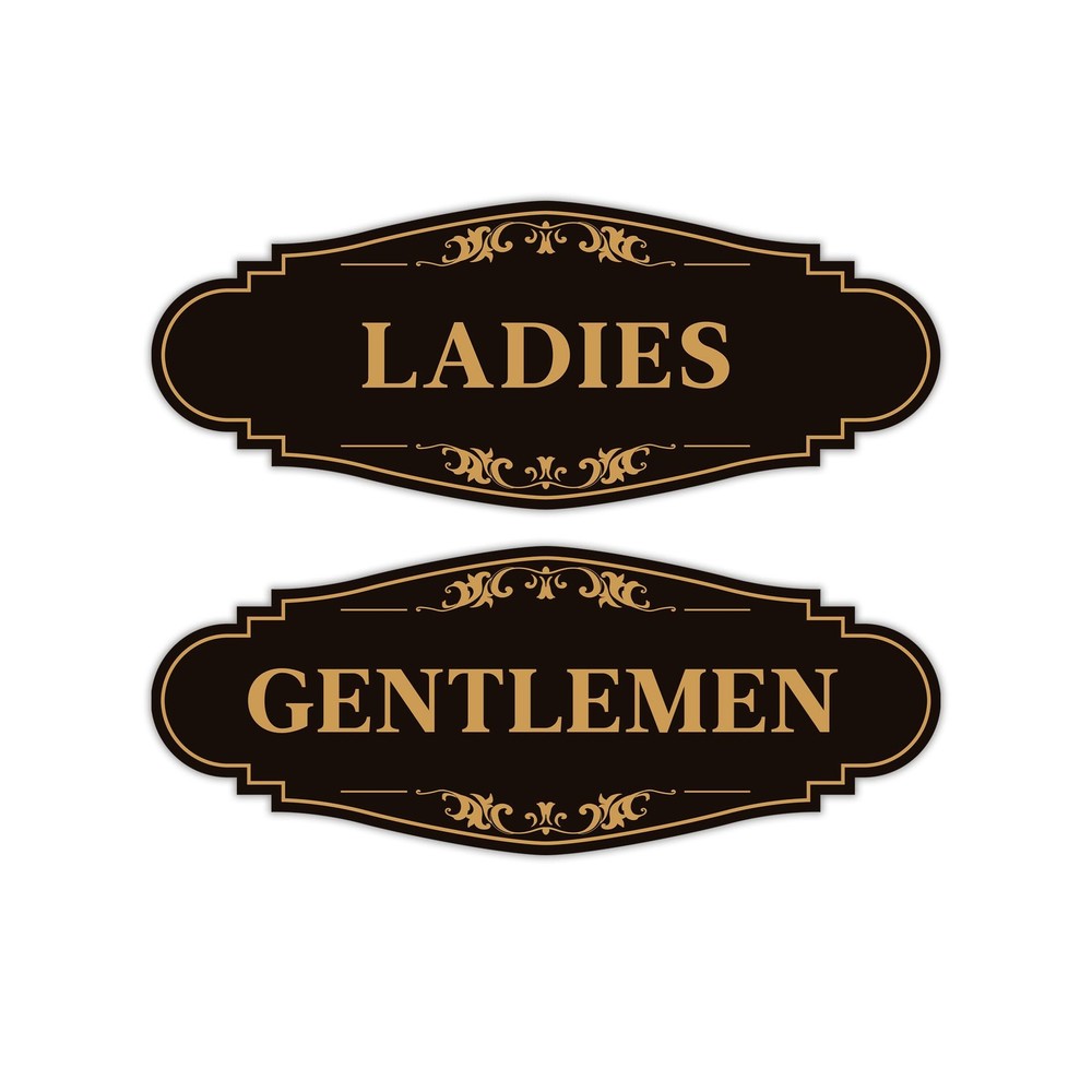 2 PCS Men and Women Restroom Sign for 9IN, Ladies & Gentlemen 283