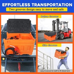 48 Gallon 10 GPM Portable Fuel Tanks with 12V DC Electric Transfer Pump Orange