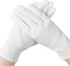 100% Cotton Gloves, 6 Pairs White Cotton Gloves for Dry Hands Sleeping Moisturiz