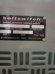 BOLTSWITCH “WLDC2610-ST” 2000AMP 600VDC SINGLE-PHASE FUSSIBLE