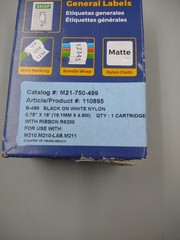 Brady M21750499 Label Tape – Black on White Nylon