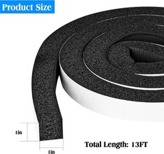 Foam Strips with Adhesive, 1 Inch Wide X 1 Inch Thick, Neoprene Weather Strip…