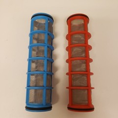 Lot of 12 Mesh Filter Screens – 8″ X 2 ” Red, Blue, Gray – Inline Water/Irr