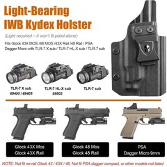 WARRIORLAND IWB/OWB Kydex Holster for Glock 43X MOS / 48 MOS / 43X Rail / 48 …