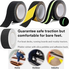 Anti Slip Non Skid High Traction Safety Grit Grip Tape Strips Self Adhesive Back
