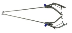 2PCS Laparoscopic Needle Holder Curved Right And Left Jaw 5mm SS Instruments CE