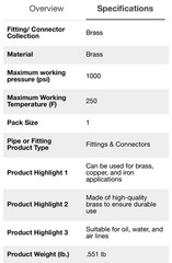 Everbilt 3/4-in. FIP Brass Union, Lead-Free Plumbing Connection