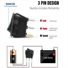 12x LED Lighted Rocker Switch 12V Illuminated on off Toggle Switches 3 Pins