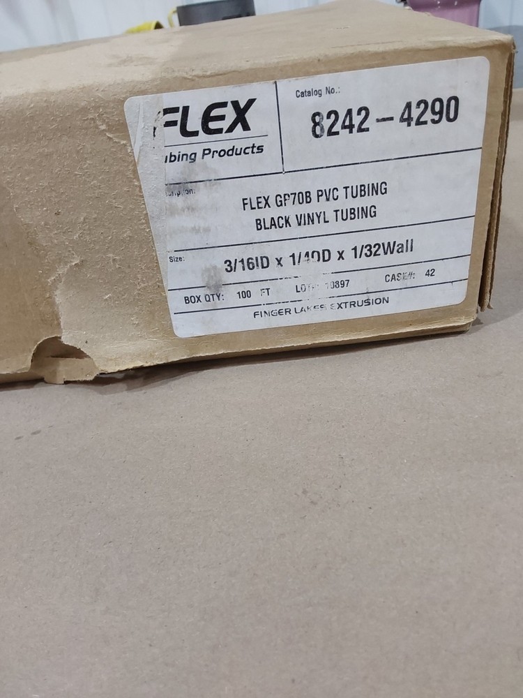 FLEX PVC TUBING 8242-4290 100 FT GP70B 3/16IDx1/40Dx1/32WALL 100ft.
