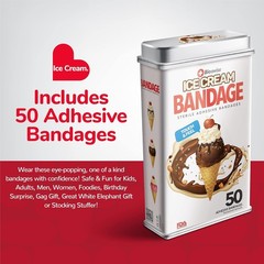 BioSwiss Bandages, Ice Cream Shaped Self Adhesive Bandage Set, Latex 50 Count